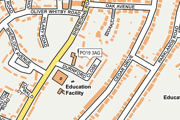 PO19 3AG map - OS OpenMap – Local (Ordnance Survey) PO19 3AG map - OS OpenMap – Local (Ordnance Survey)