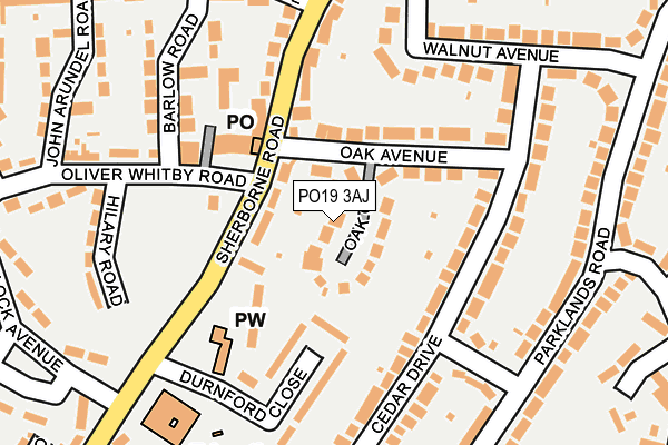 PO19 3AJ map - OS OpenMap – Local (Ordnance Survey) PO19 3AJ map - OS OpenMap – Local (Ordnance Survey)