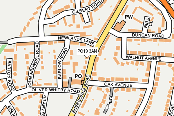 PO19 3AN map - OS OpenMap – Local (Ordnance Survey) PO19 3AN map - OS OpenMap – Local (Ordnance Survey)