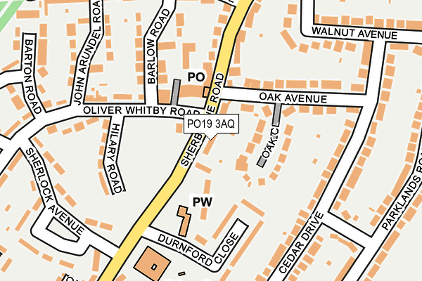 PO19 3AQ map - OS OpenMap – Local (Ordnance Survey) PO19 3AQ map - OS OpenMap – Local (Ordnance Survey)