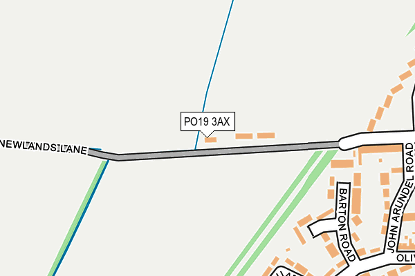 PO19 3AX map - OS OpenMap – Local (Ordnance Survey)