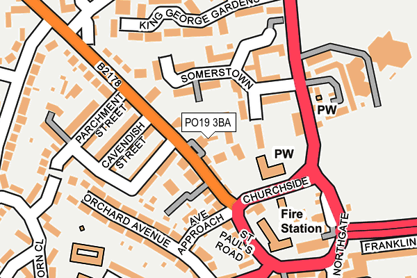 PO19 3BA map - OS OpenMap – Local (Ordnance Survey) PO19 3BA map - OS OpenMap – Local (Ordnance Survey)
