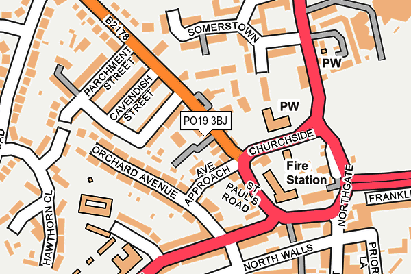 PO19 3BJ map - OS OpenMap – Local (Ordnance Survey) PO19 3BJ map - OS OpenMap – Local (Ordnance Survey)