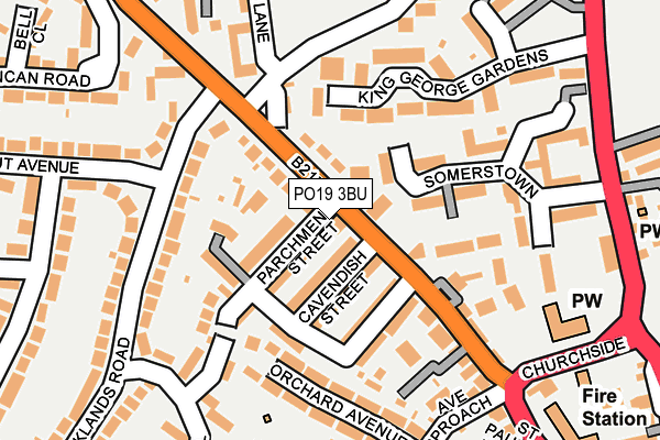 PO19 3BU map - OS OpenMap – Local (Ordnance Survey) PO19 3BU map - OS OpenMap – Local (Ordnance Survey)