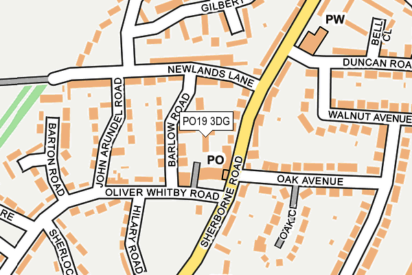 PO19 3DG map - OS OpenMap – Local (Ordnance Survey) PO19 3DG map - OS OpenMap – Local (Ordnance Survey)