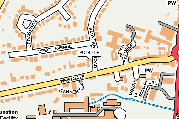 PO19 3DP map - OS OpenMap – Local (Ordnance Survey) PO19 3DP map - OS OpenMap – Local (Ordnance Survey)