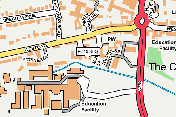 PO19 3DQ map - OS OpenMap – Local (Ordnance Survey) PO19 3DQ map - OS OpenMap – Local (Ordnance Survey)