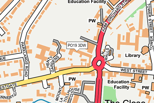 PO19 3DW map - OS OpenMap – Local (Ordnance Survey) PO19 3DW map - OS OpenMap – Local (Ordnance Survey)