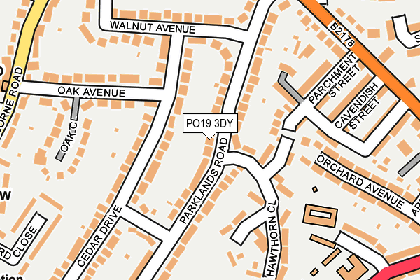 PO19 3DY map - OS OpenMap – Local (Ordnance Survey) PO19 3DY map - OS OpenMap – Local (Ordnance Survey)