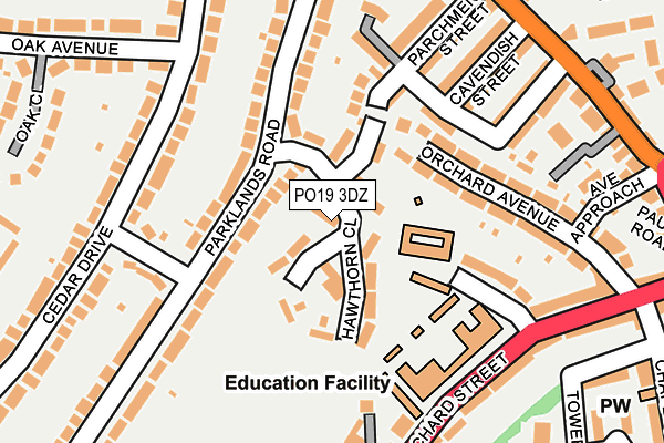 PO19 3DZ map - OS OpenMap – Local (Ordnance Survey) PO19 3DZ map - OS OpenMap – Local (Ordnance Survey)