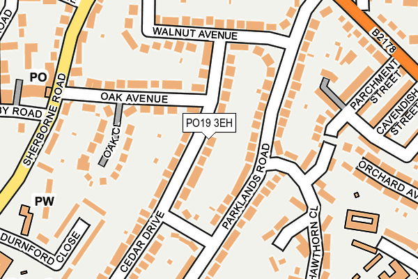 PO19 3EH map - OS OpenMap – Local (Ordnance Survey) PO19 3EH map - OS OpenMap – Local (Ordnance Survey)