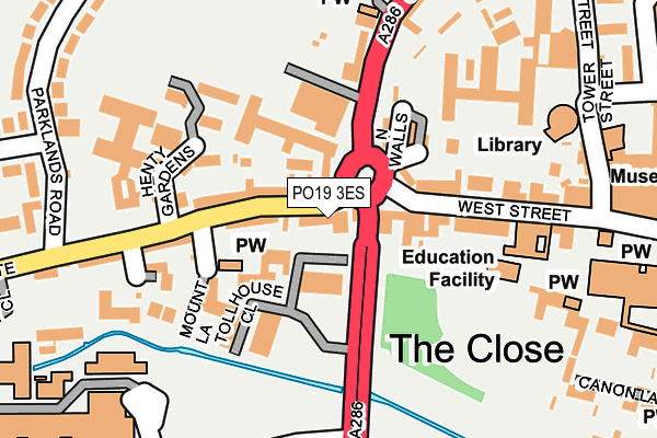 PO19 3ES map - OS OpenMap – Local (Ordnance Survey) PO19 3ES map - OS OpenMap – Local (Ordnance Survey)