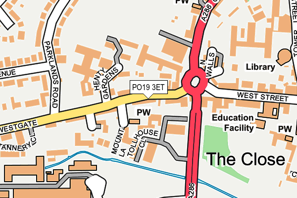PO19 3ET map - OS OpenMap – Local (Ordnance Survey) PO19 3ET map - OS OpenMap – Local (Ordnance Survey)