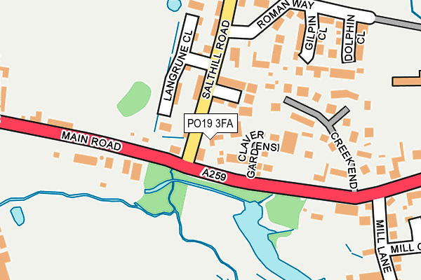 PO19 3FA map - OS OpenMap – Local (Ordnance Survey) PO19 3FA map - OS OpenMap – Local (Ordnance Survey)