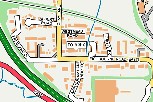PO19 3HX map - OS OpenMap – Local (Ordnance Survey)