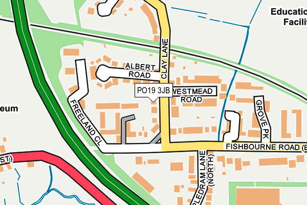 PO19 3JB map - OS OpenMap – Local (Ordnance Survey) PO19 3JB map - OS OpenMap – Local (Ordnance Survey)