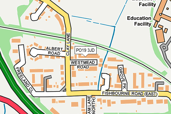 PO19 3JD map - OS OpenMap – Local (Ordnance Survey) PO19 3JD map - OS OpenMap – Local (Ordnance Survey)