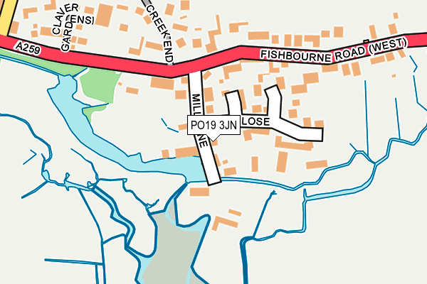 PO19 3JN map - OS OpenMap – Local (Ordnance Survey) PO19 3JN map - OS OpenMap – Local (Ordnance Survey)