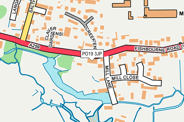 PO19 3JP map - OS OpenMap – Local (Ordnance Survey) PO19 3JP map - OS OpenMap – Local (Ordnance Survey)