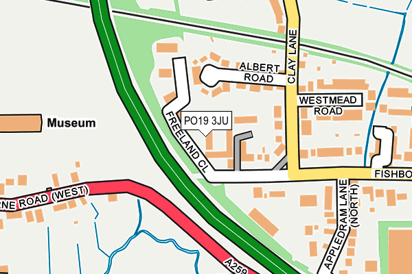 PO19 3JU map - OS OpenMap – Local (Ordnance Survey) PO19 3JU map - OS OpenMap – Local (Ordnance Survey)