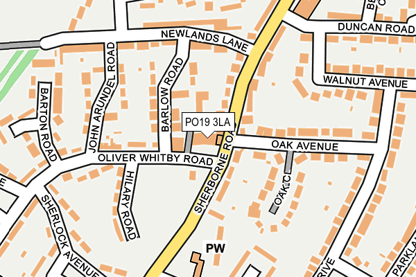 PO19 3LA map - OS OpenMap – Local (Ordnance Survey) PO19 3LA map - OS OpenMap – Local (Ordnance Survey)