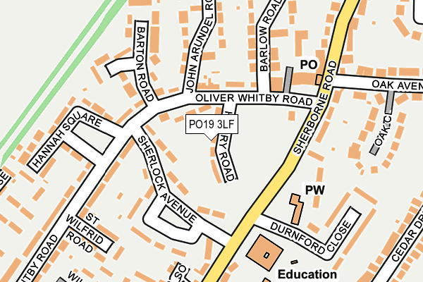 PO19 3LF map - OS OpenMap – Local (Ordnance Survey) PO19 3LF map - OS OpenMap – Local (Ordnance Survey)
