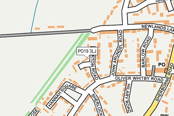 PO19 3LJ map - OS OpenMap – Local (Ordnance Survey) PO19 3LJ map - OS OpenMap – Local (Ordnance Survey)