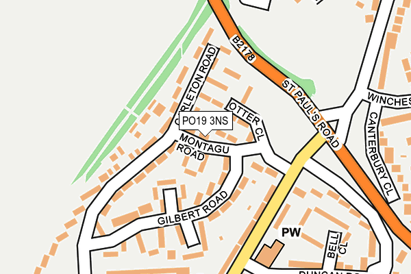 PO19 3NS map - OS OpenMap – Local (Ordnance Survey) PO19 3NS map - OS OpenMap – Local (Ordnance Survey)