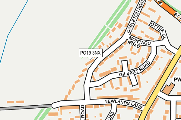 PO19 3NX map - OS OpenMap – Local (Ordnance Survey) PO19 3NX map - OS OpenMap – Local (Ordnance Survey)