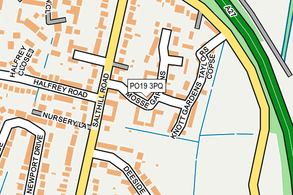 PO19 3PQ map - OS OpenMap – Local (Ordnance Survey) PO19 3PQ map - OS OpenMap – Local (Ordnance Survey)