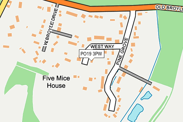 PO19 3PW map - OS OpenMap – Local (Ordnance Survey) PO19 3PW map - OS OpenMap – Local (Ordnance Survey)