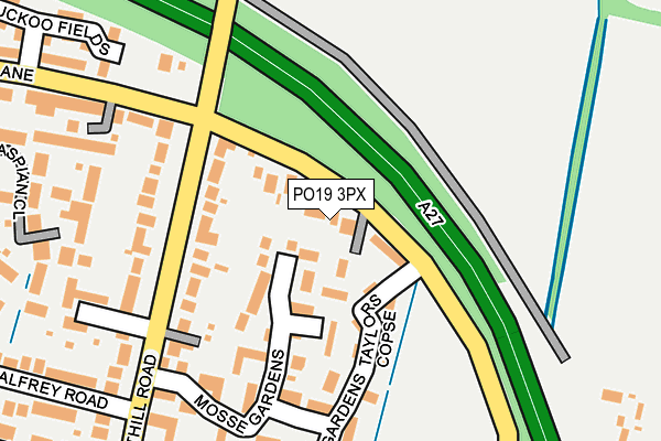 PO19 3PX map - OS OpenMap – Local (Ordnance Survey) PO19 3PX map - OS OpenMap – Local (Ordnance Survey)