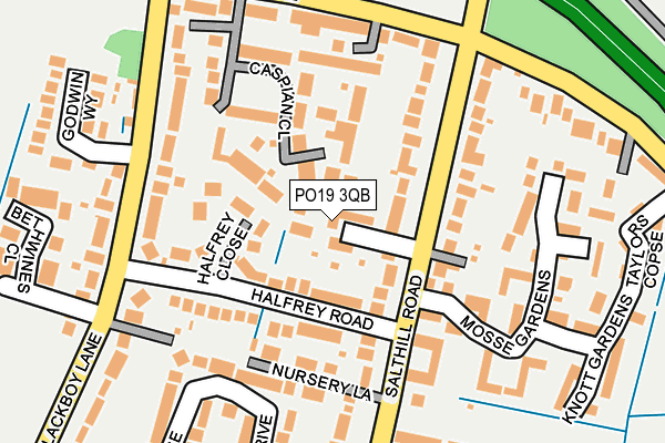 PO19 3QB map - OS OpenMap – Local (Ordnance Survey) PO19 3QB map - OS OpenMap – Local (Ordnance Survey)