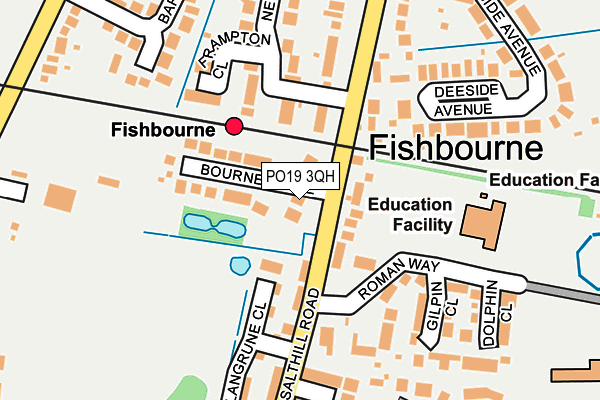 PO19 3QH map - OS OpenMap – Local (Ordnance Survey) PO19 3QH map - OS OpenMap – Local (Ordnance Survey)