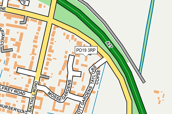 PO19 3RP map - OS OpenMap – Local (Ordnance Survey) PO19 3RP map - OS OpenMap – Local (Ordnance Survey)