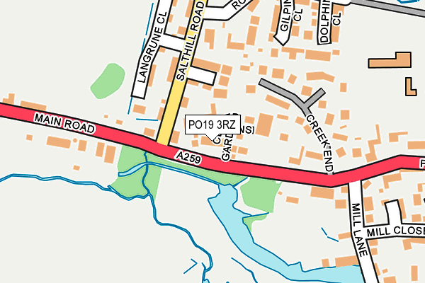 PO19 3RZ map - OS OpenMap – Local (Ordnance Survey) PO19 3RZ map - OS OpenMap – Local (Ordnance Survey)