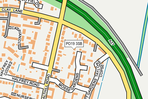 PO19 3SB map - OS OpenMap – Local (Ordnance Survey) PO19 3SB map - OS OpenMap – Local (Ordnance Survey)