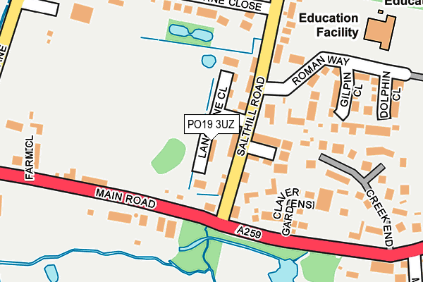 PO19 3UZ map - OS OpenMap – Local (Ordnance Survey) PO19 3UZ map - OS OpenMap – Local (Ordnance Survey)