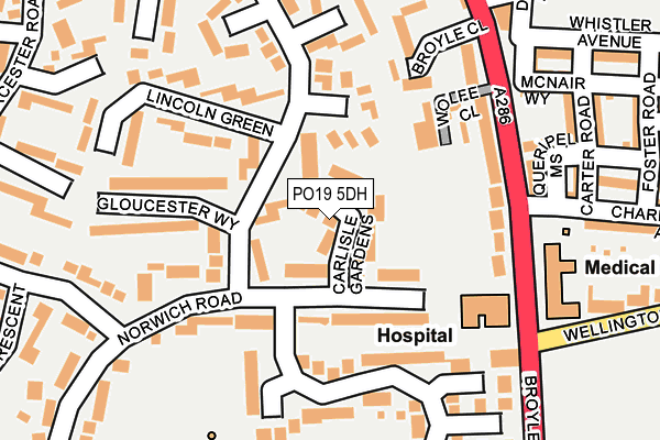 PO19 5DH map - OS OpenMap – Local (Ordnance Survey) PO19 5DH map - OS OpenMap – Local (Ordnance Survey)