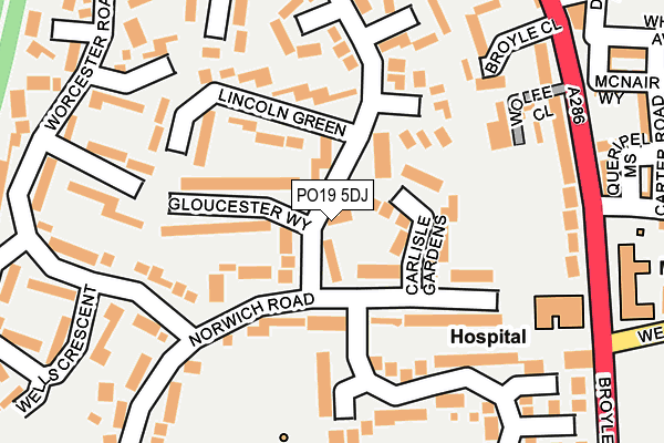 PO19 5DJ map - OS OpenMap – Local (Ordnance Survey) PO19 5DJ map - OS OpenMap – Local (Ordnance Survey)