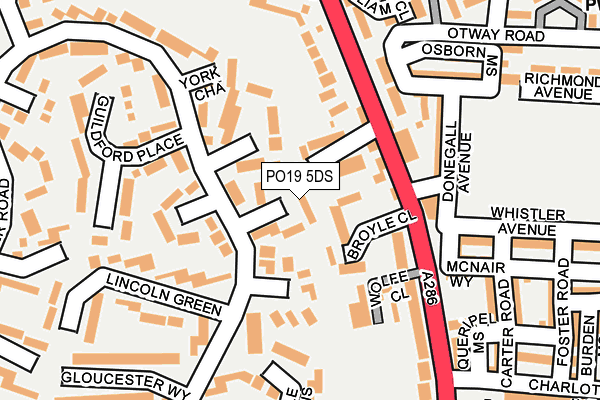 PO19 5DS map - OS OpenMap – Local (Ordnance Survey)