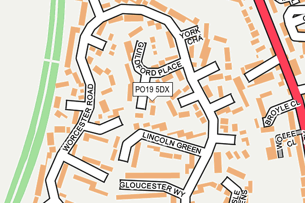 PO19 5DX map - OS OpenMap – Local (Ordnance Survey) PO19 5DX map - OS OpenMap – Local (Ordnance Survey)