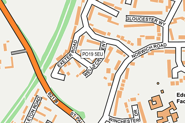 PO19 5EU map - OS OpenMap – Local (Ordnance Survey) PO19 5EU map - OS OpenMap – Local (Ordnance Survey)
