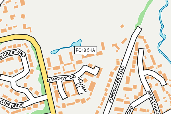 PO19 5HA map - OS OpenMap – Local (Ordnance Survey) PO19 5HA map - OS OpenMap – Local (Ordnance Survey)