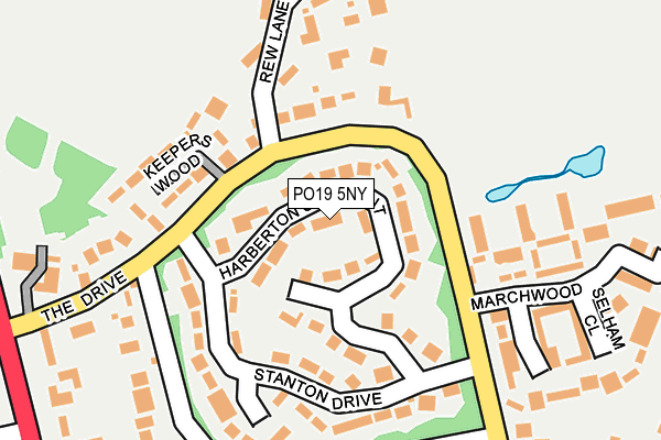 PO19 5NY map - OS OpenMap – Local (Ordnance Survey) PO19 5NY map - OS OpenMap – Local (Ordnance Survey)