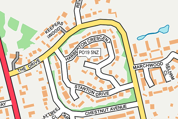 PO19 5NZ map - OS OpenMap – Local (Ordnance Survey) PO19 5NZ map - OS OpenMap – Local (Ordnance Survey)