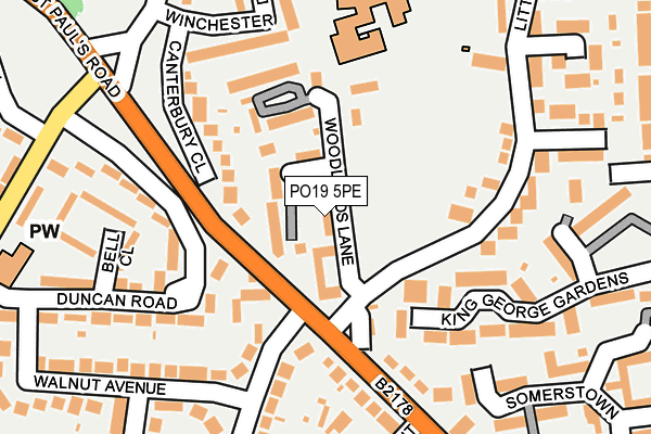 PO19 5PE map - OS OpenMap – Local (Ordnance Survey) PO19 5PE map - OS OpenMap – Local (Ordnance Survey)