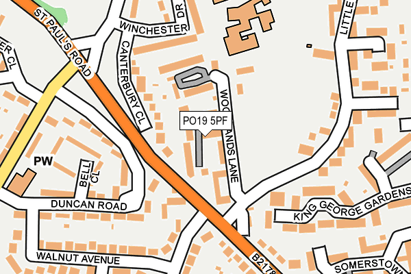 PO19 5PF map - OS OpenMap – Local (Ordnance Survey) PO19 5PF map - OS OpenMap – Local (Ordnance Survey)