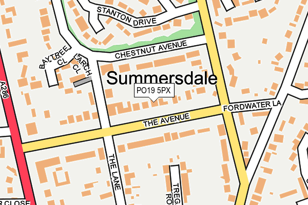 PO19 5PX map - OS OpenMap – Local (Ordnance Survey)