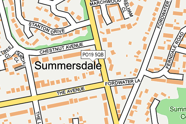 PO19 5QB map - OS OpenMap – Local (Ordnance Survey) PO19 5QB map - OS OpenMap – Local (Ordnance Survey)